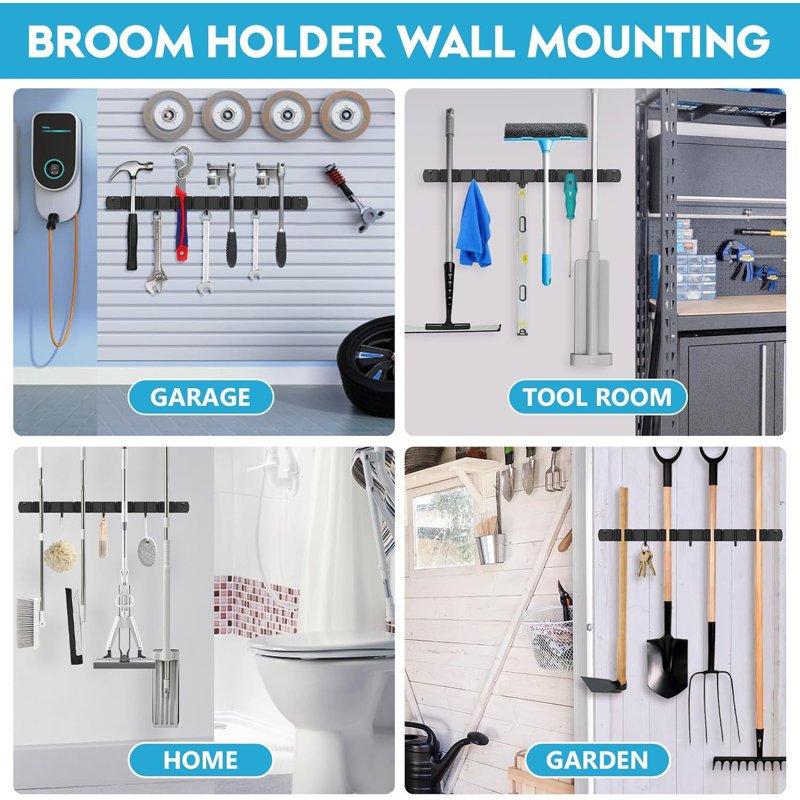 Over the door mop holder on sale